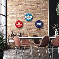 Vista 5 de Desperate Enterprises Anheuser Budweiser - Tapa de botella con forma estampada, letrero de aluminio premium, fabricado en Estados Unidos, redondo