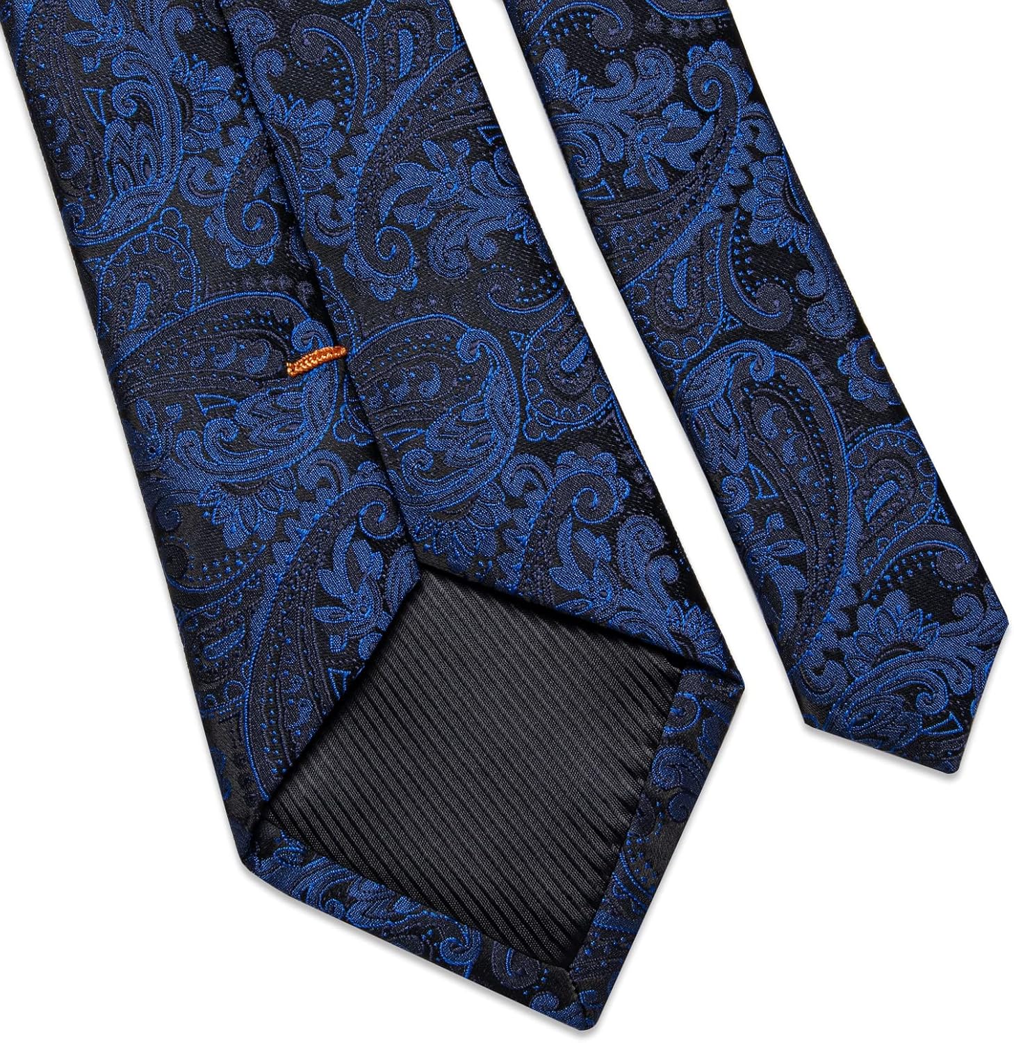 DiBanGu Mens Paisley Tie Sets Silk Jacquard Woven Floral Necktie and Pocket Square Cufflinks Wedding Business Party - Image 7