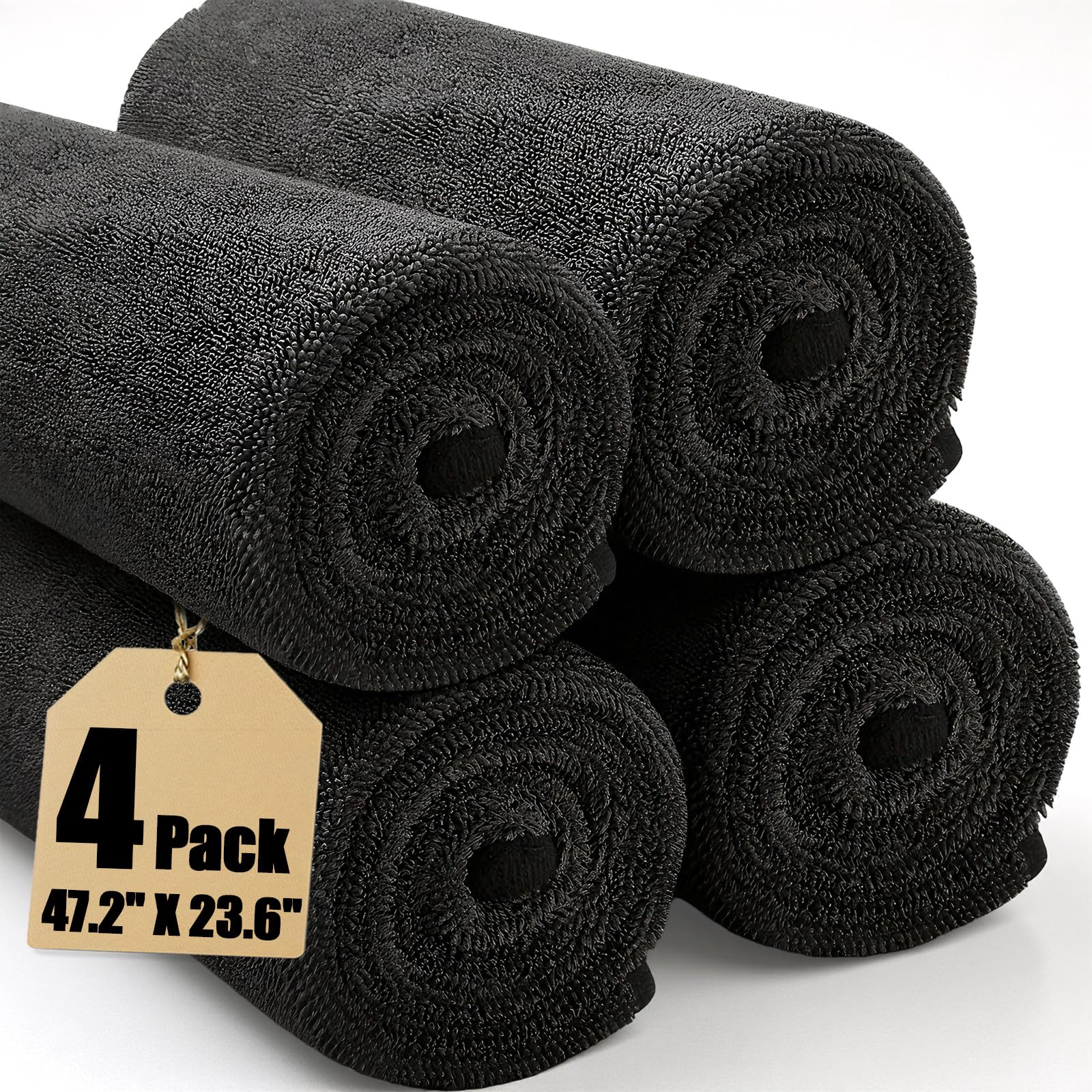 Tegeme 4 Pack Car Drying Towel 48 x 24 Extra Large Microfiber Towels for Car Detailing Ultra Absorbent