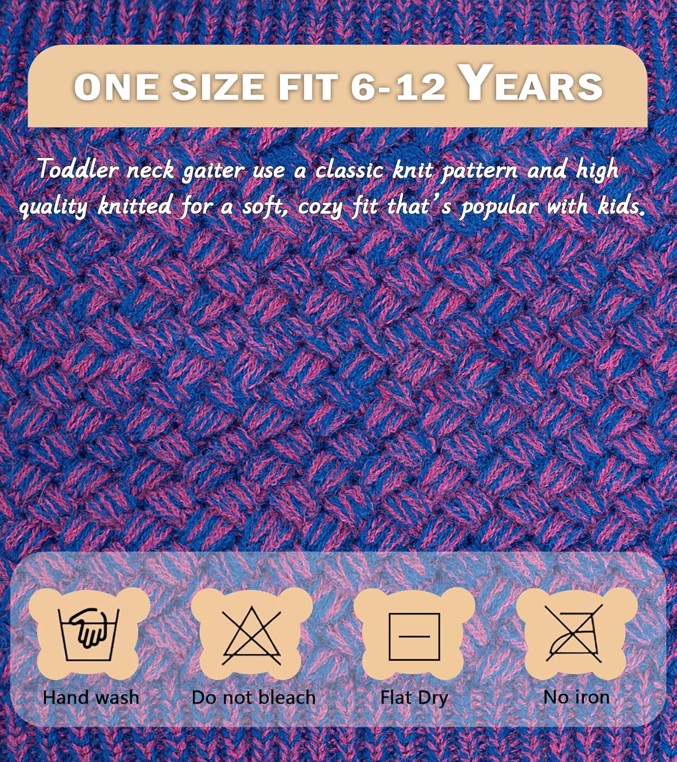 Kids Neck Warmer, Knitted Winter Neck Gaiter for Boys Girls Fleece Lined Infinity Scarf for Cold Weather - Image 3