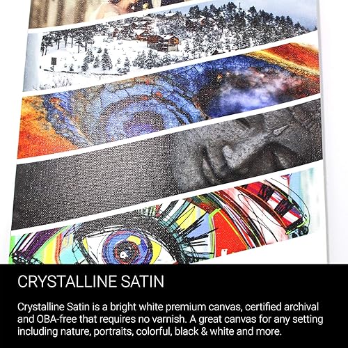 Miniatura 6 de Crystalline Satin21mil, 440gm, Bright White, poly-cotton Inyección de tinta lona, Blanco brillante