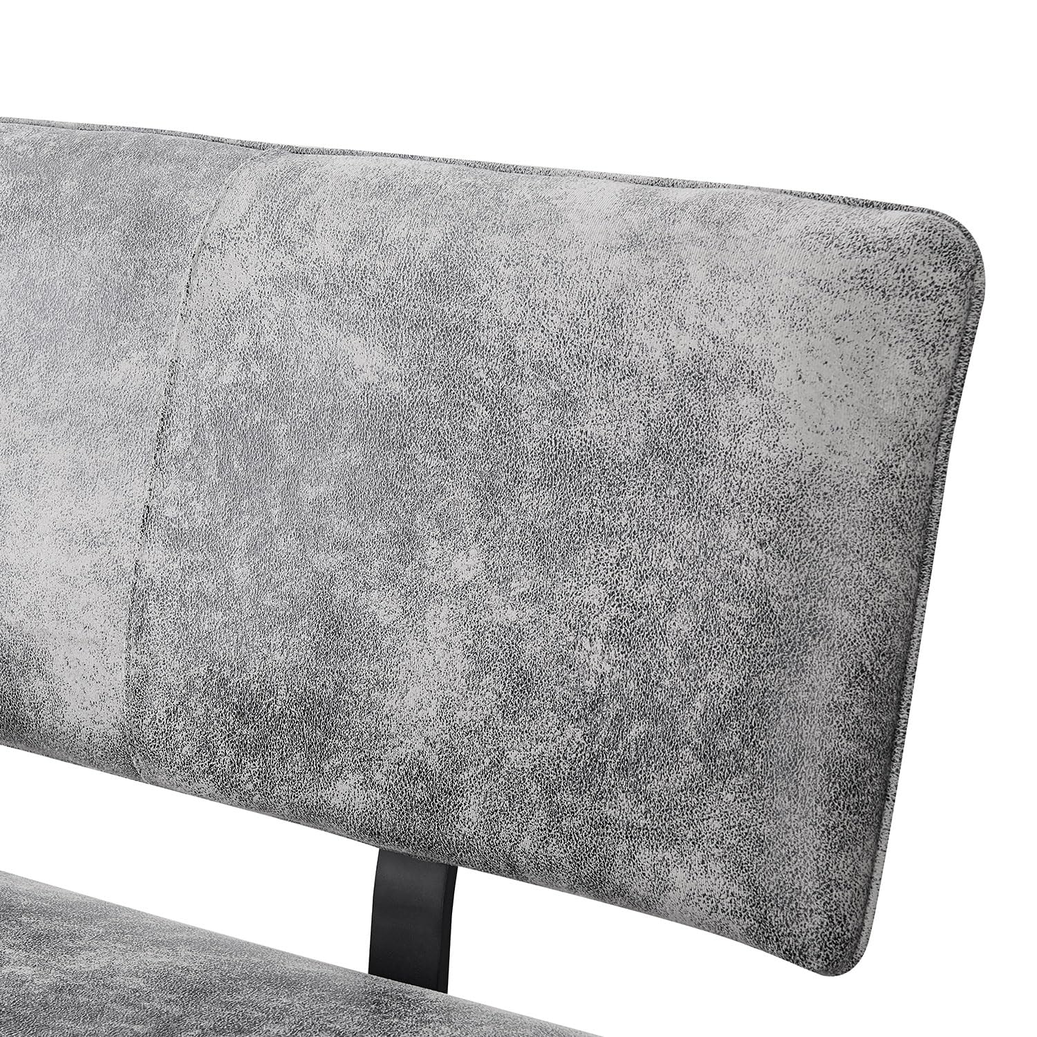 B&D home Banc Juna, Banc de Salle à Manger 140cm rembourré avec Dossier Structure métallique pour Salle à Manger, Couloir, vestiaire, Design Industriel Moderne, Aspect Daim Gris, 11310-140-GRAU