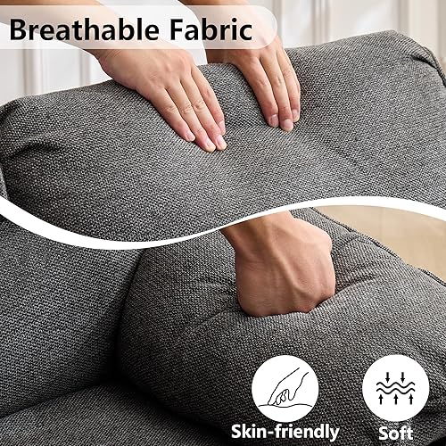 Miniatura 7 de Sofá reclinable doble de 67.9 pulgadas, sofá reclinable para caravana, soporte de pared reclinable, sofá reclinable manual, asientos de cine en