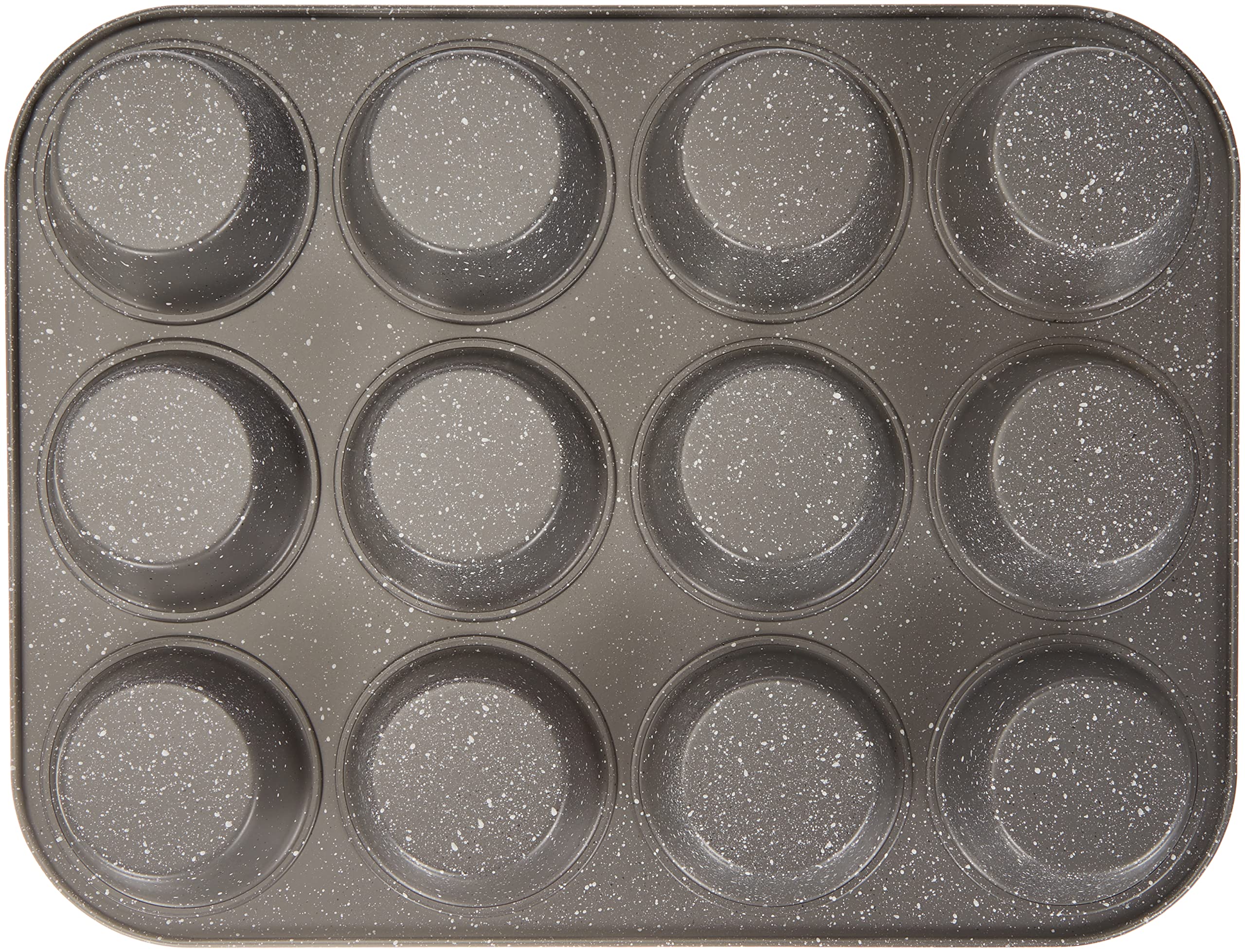 Aeternum Bakeware Petravera Stampo per Muffin da 12 Pezzi, Antiaderente in Carbon Steel, Pasticceria (Confezione da 2)