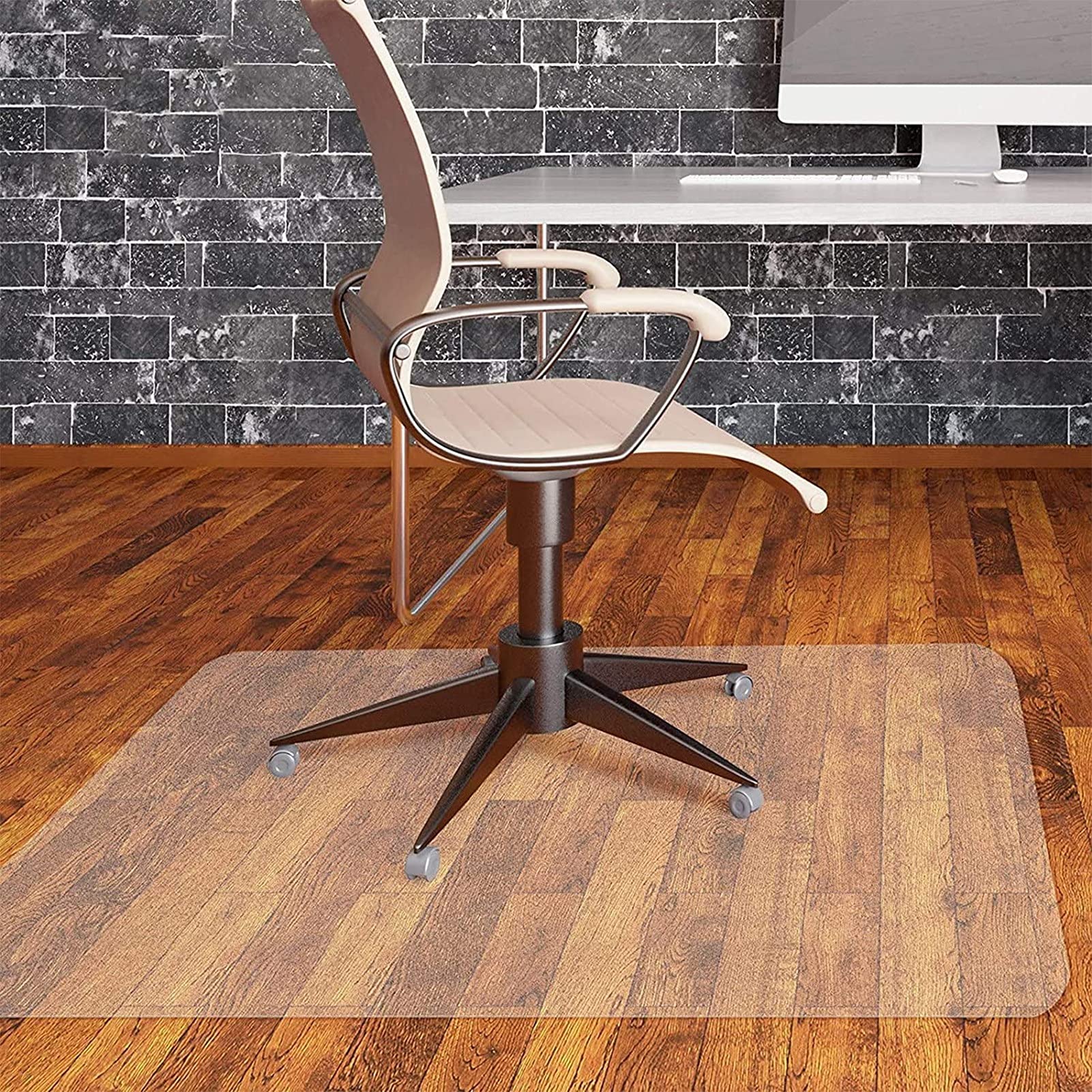 PlastiTable et tapis de chaise Transparent Antidérapant Idéal pour cuisine et salon 80 cm x 140 cm Épaisseur 1,5 mm 3