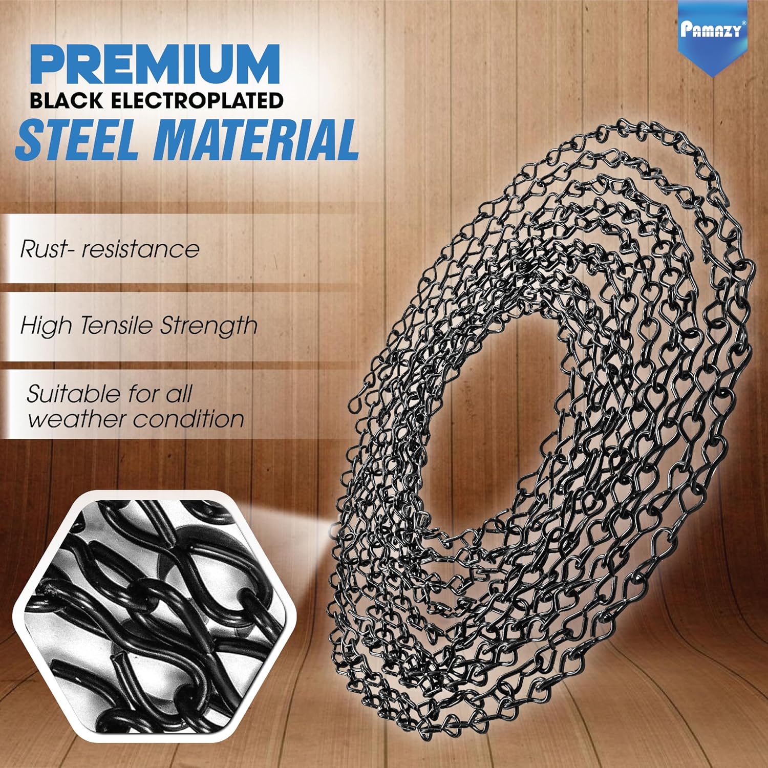 [Upgraded] 236” Black Electroplated Steel Hanging Chain with S-Hooks, Snap Hooks, Ceiling Hooks & Pliers, 33LBS Load Bearing, Adjustable Length for Hanging Bird Feeders, Planters, Lanterns, Billboards