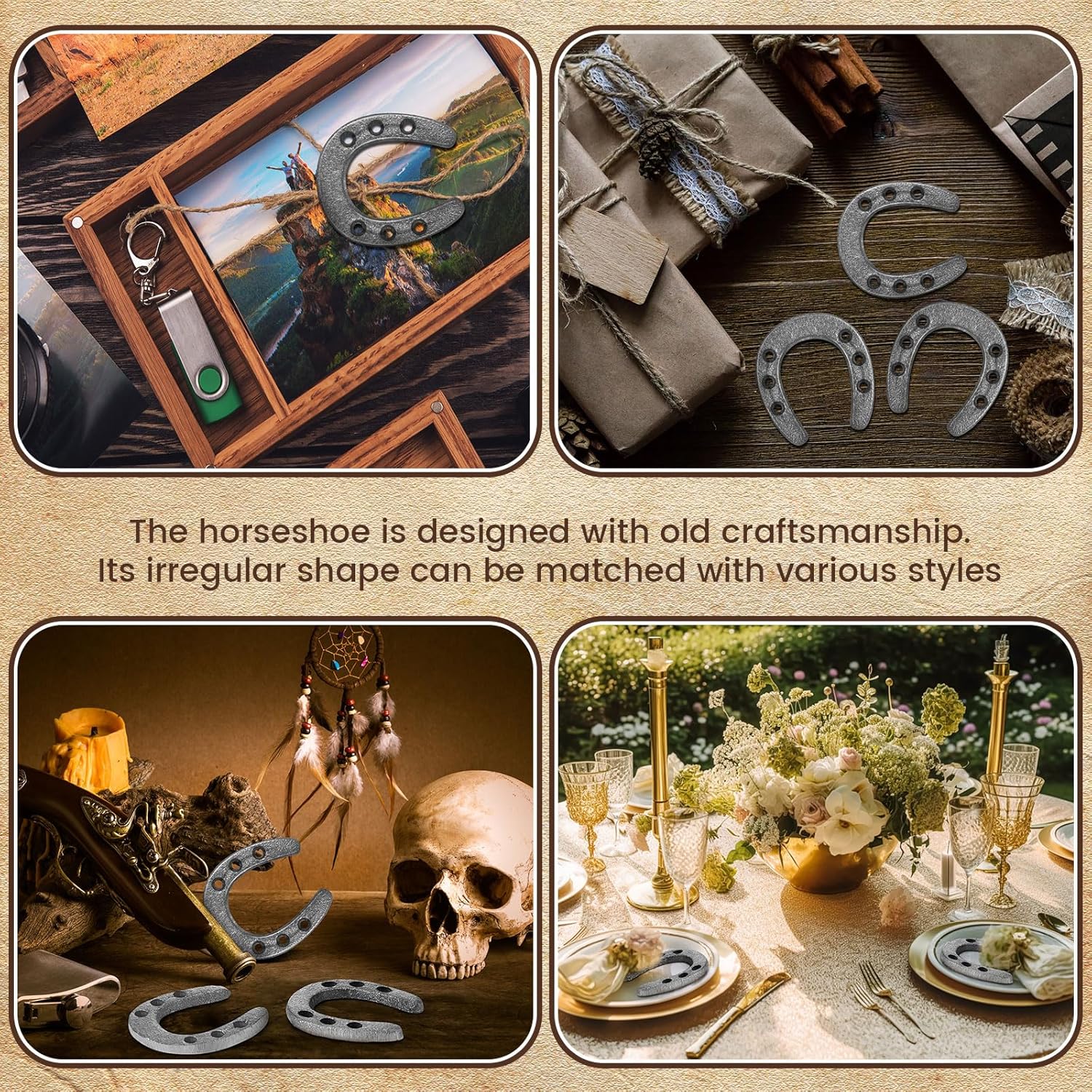 Gisafai 100 Pack Cast Iron Horseshoes for Crafts or Decorations 1.77 x 2 Inch Mini Iron Horseshoes Older Wall Decor Western Theme Table Centerpieces Horseshoe for Good Lucky Party Favor
