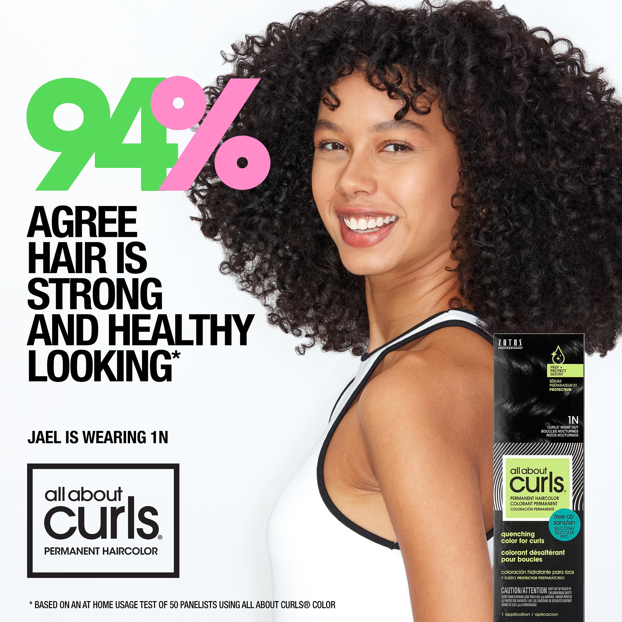 All About Curls 1N Curls Night Out Permanent Hair Color (Prep + Protect Serum & Hair Dye for Curly Hair) - 100% Grey Coverage, Nourished & Radiant Curls