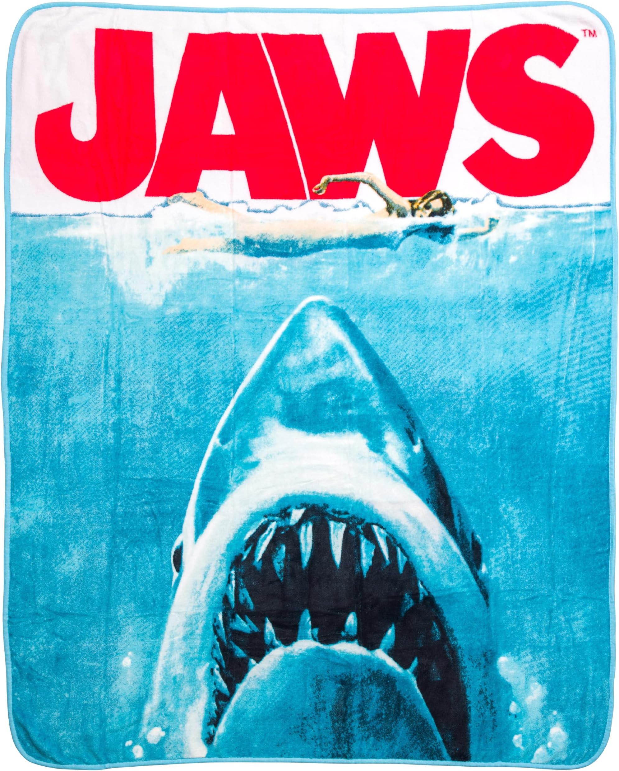 Silver Buffalo Fleece Throw, 45" x 60", Jaws
