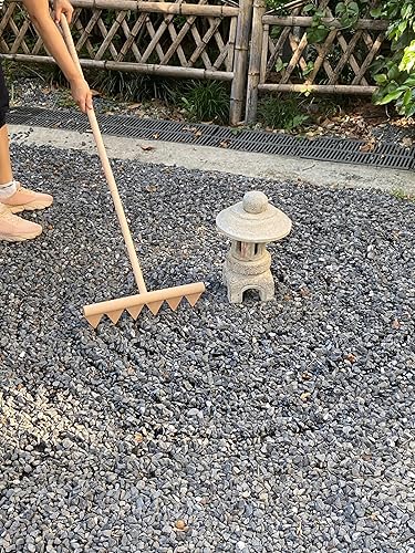 Miniatura 7 de Rastrillo de jardín zen grande  48 pulgadas de largo, 6 dientes de sierra de dientes de sierra para exteriores, rastrillos de jardín japoneses de