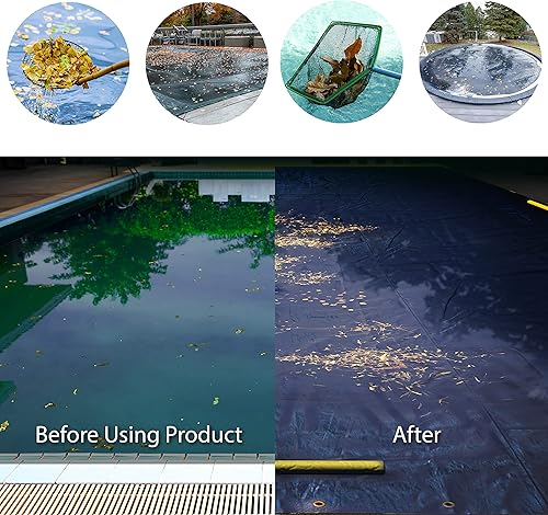 Miniatura 5 de ColourTree Funda protectora prémium para alberca para el invierno, color azul, de lona, extrarresistente e impermeable, resistente a los rayos UV