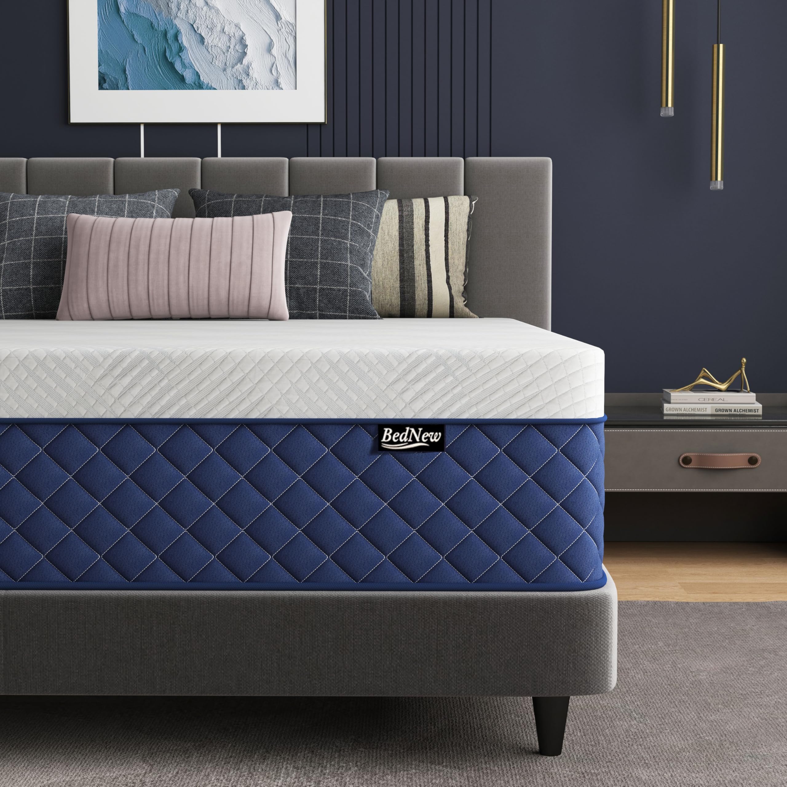 Bednew Materasso 90x200cm, Massima Traspirabilità e Zero Disturbo, Molle Insacchettate 7 Zone e Memory Foam, Spessore 31cm, Modello Breeze Silent, Sonno Profondo, Garanzia