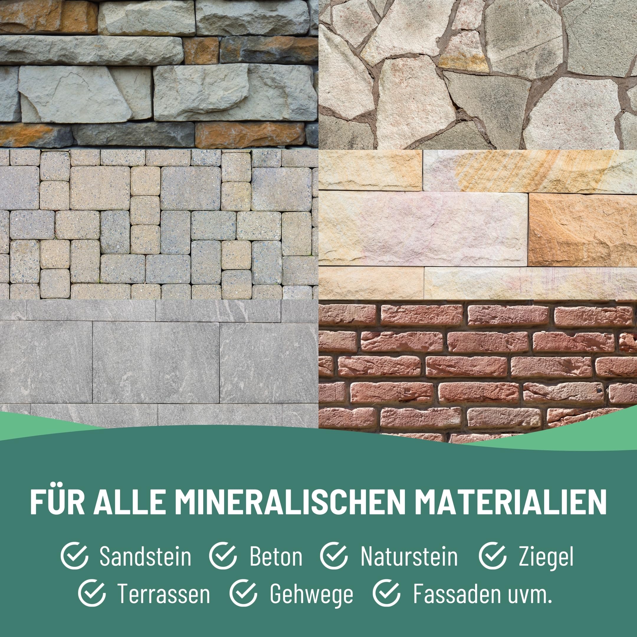 Steinimprägnierung Steinversiegelung Beton Fliesen Versiegelung Granit Naturstein Imprägnierung Steinteppich Versiegelung Stein Imprägnierung (10 l)