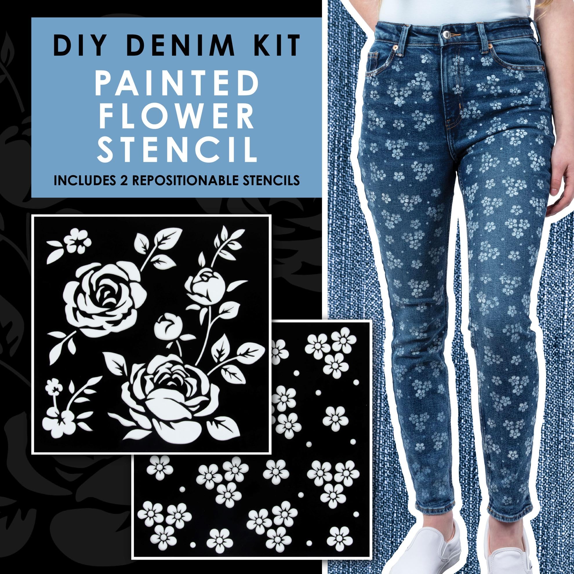 Amazon.com: Tulip Denim Paint Stencil Kit, Permanent Paints