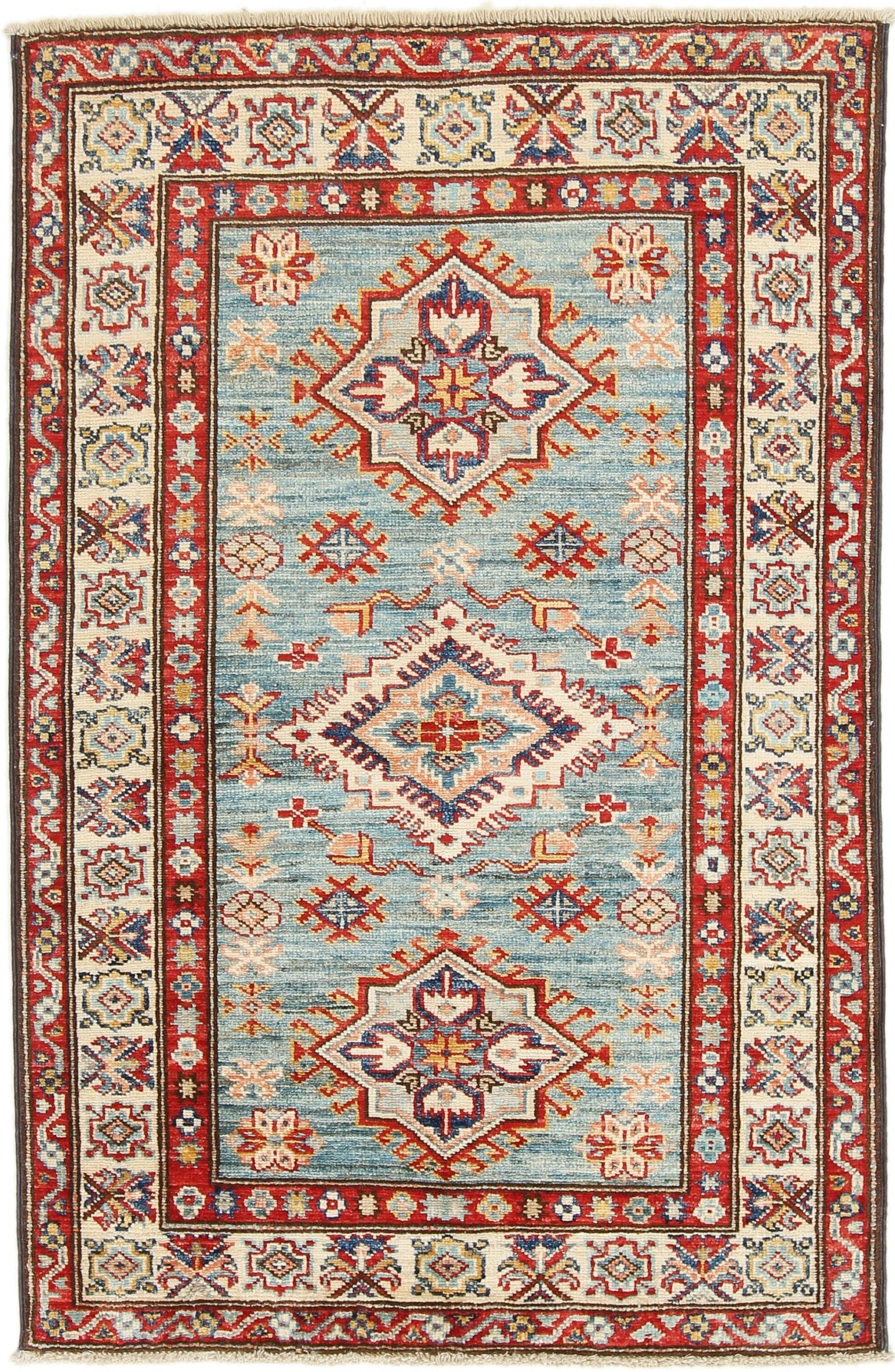 Tapis Kazak 77x121 noué main en laine authentique d'Orient du Pakistan
