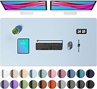 Vista 37 de Aothia Protector de escritorio de cuero, alfombrilla para ratón, alfombrilla de escritorio de oficina, secante de escritorio de cuero PU