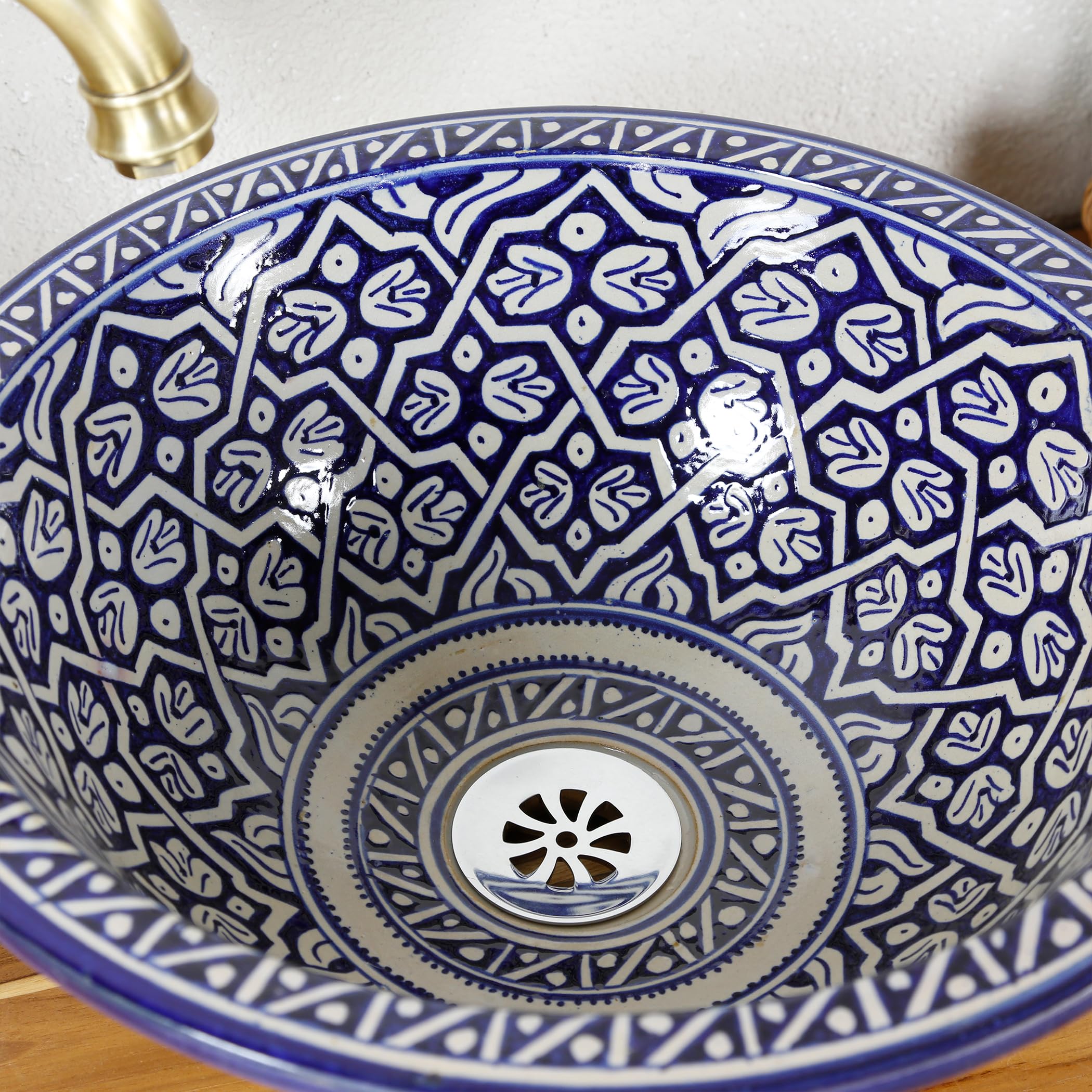 Umywalka nablatowa, niebieska, ceramiczna umywalka do łazienki i WC dla gości, umywalka do zabudowy bez otworu na kran i bez przelewu/umywalka nablatowa