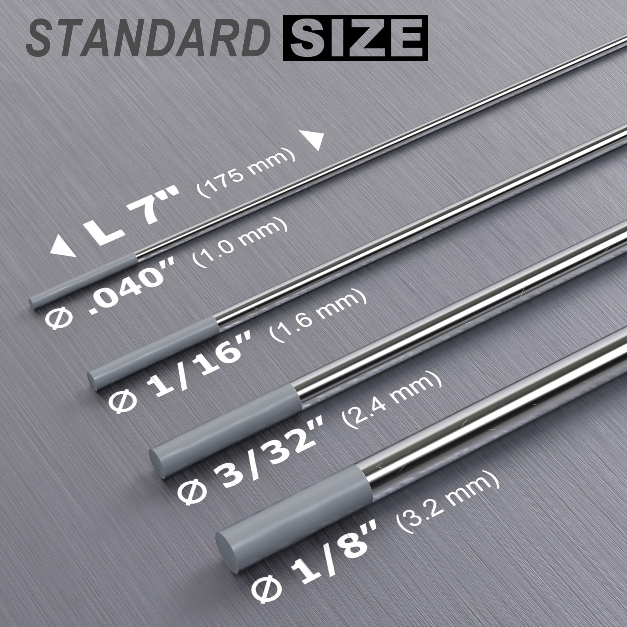 Electrodo de tungsteno gris de 3/32 pulgadas, electrodo de soldadura resistente