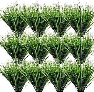 50 Bundles Artificial Grass Plants for Outdoors