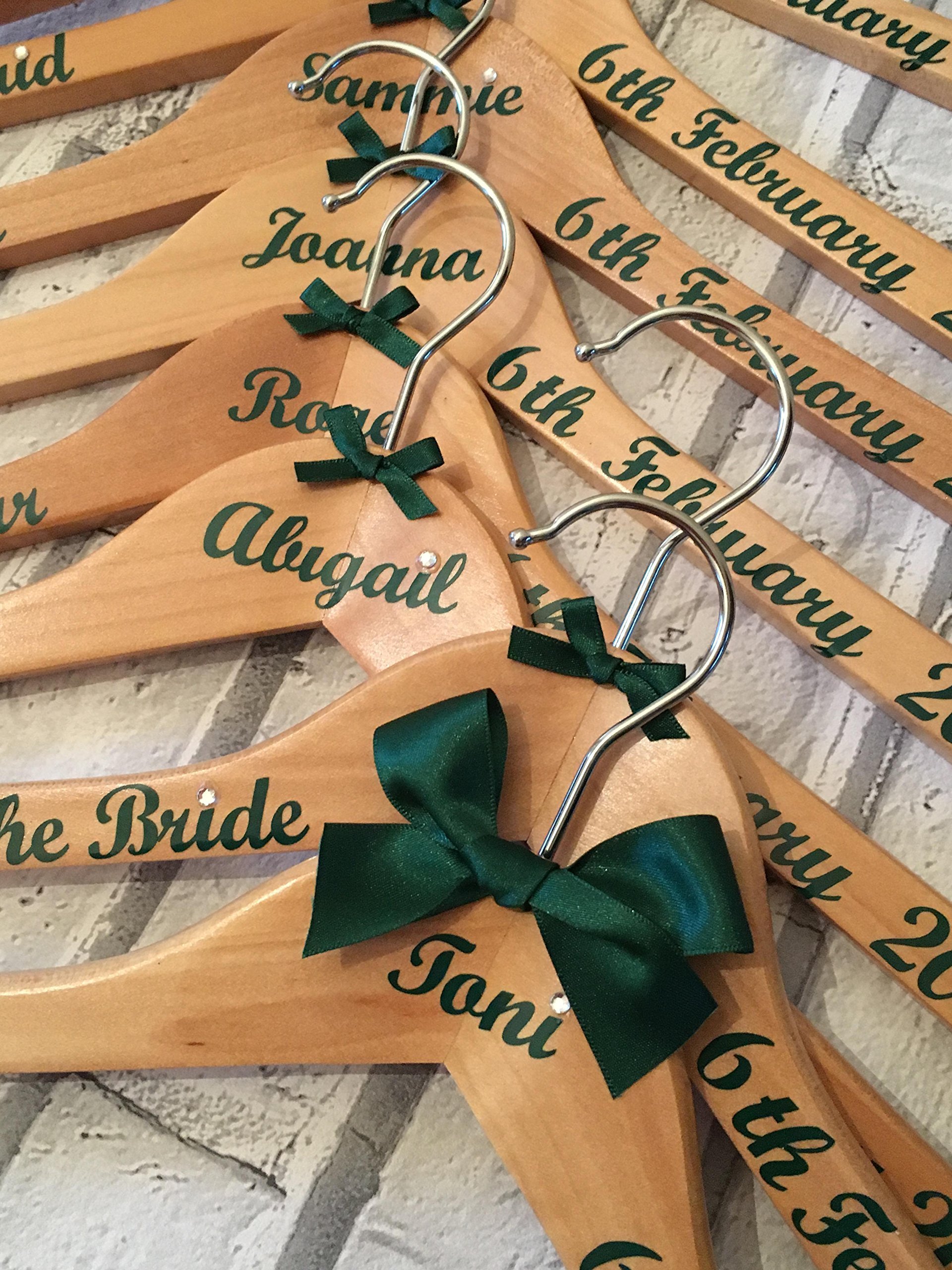Wedding Hangers Personalized, Brides Hanger, Bridesmaids Hangers, Bride To Be Hanger, Bridal Party Hangers Set of 7
