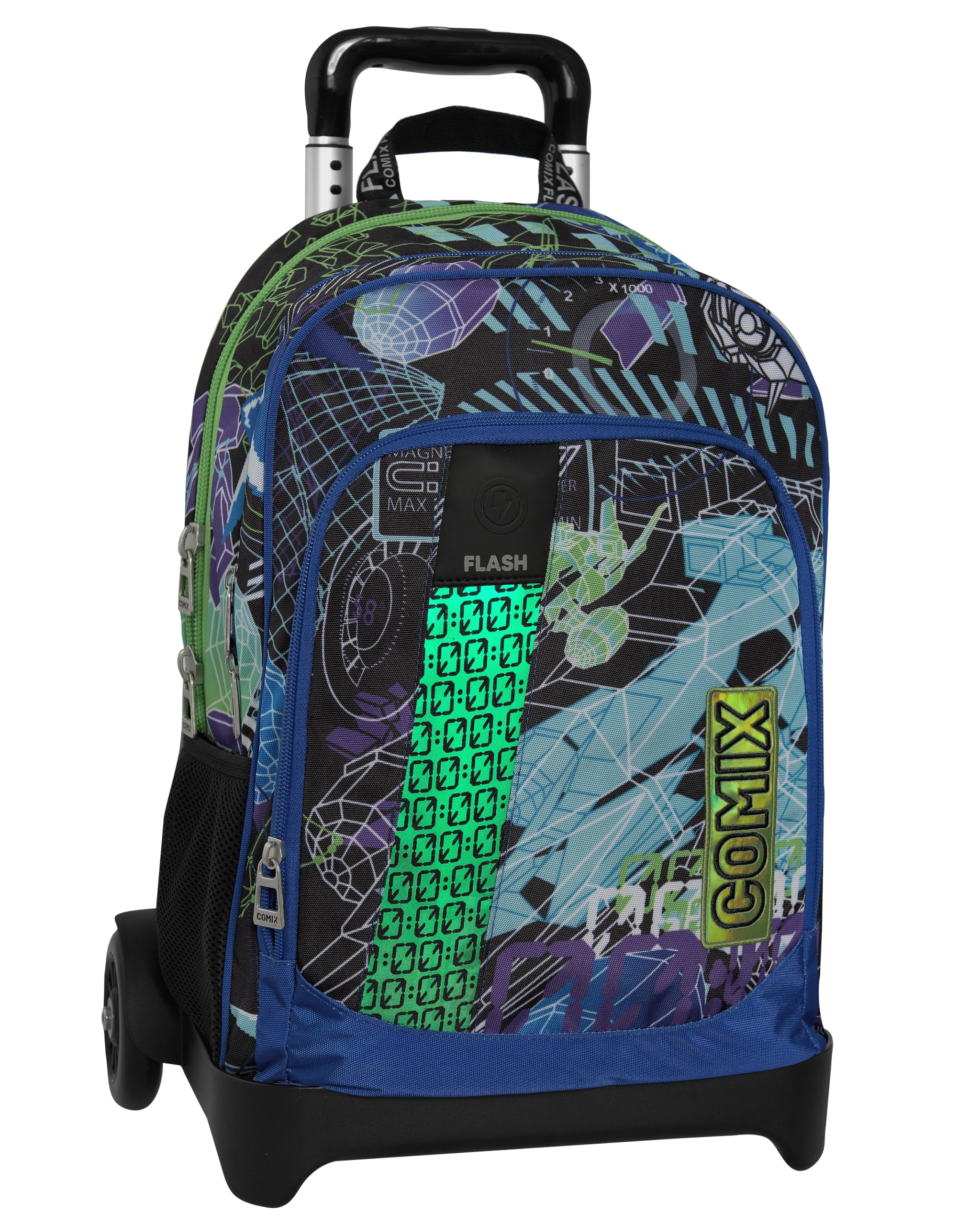 COMIX Panini Zaino Scuola Con Trolley Staccabile Flash - Comicamo, Multicolore