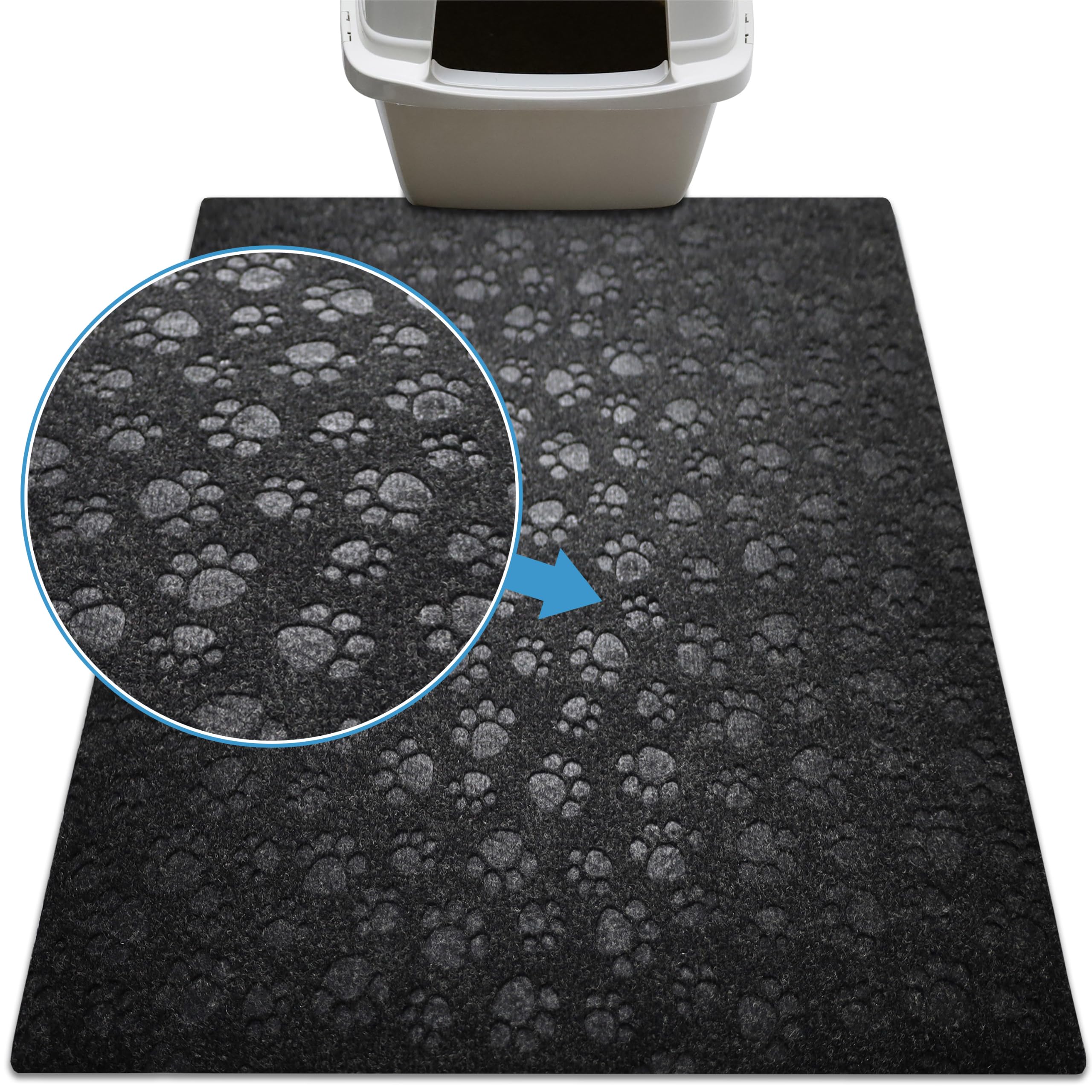 Drymate Cat Litter Box Mat, Litter Trapping Mat, Black, 28x34 XL