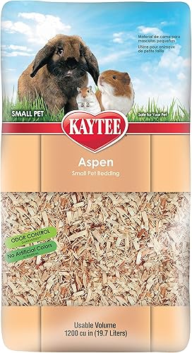 Kaytee Ropa de cama de álamo de madera dura para animales pequeños conejillos de indias, conejos, hámsters, jerbos y chinchillas, 19.7 litros