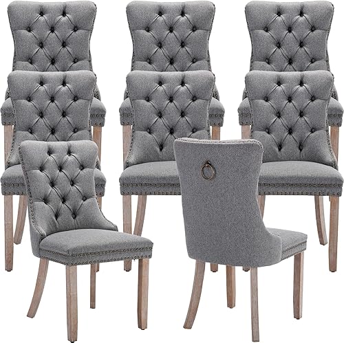 Miniatura 119 de Juego de 2 sillas de cocina y comedor de terciopelo, respaldo exterior capitoné, tapizadas en terciopelo, estructura de madera maciza (celeste, 2