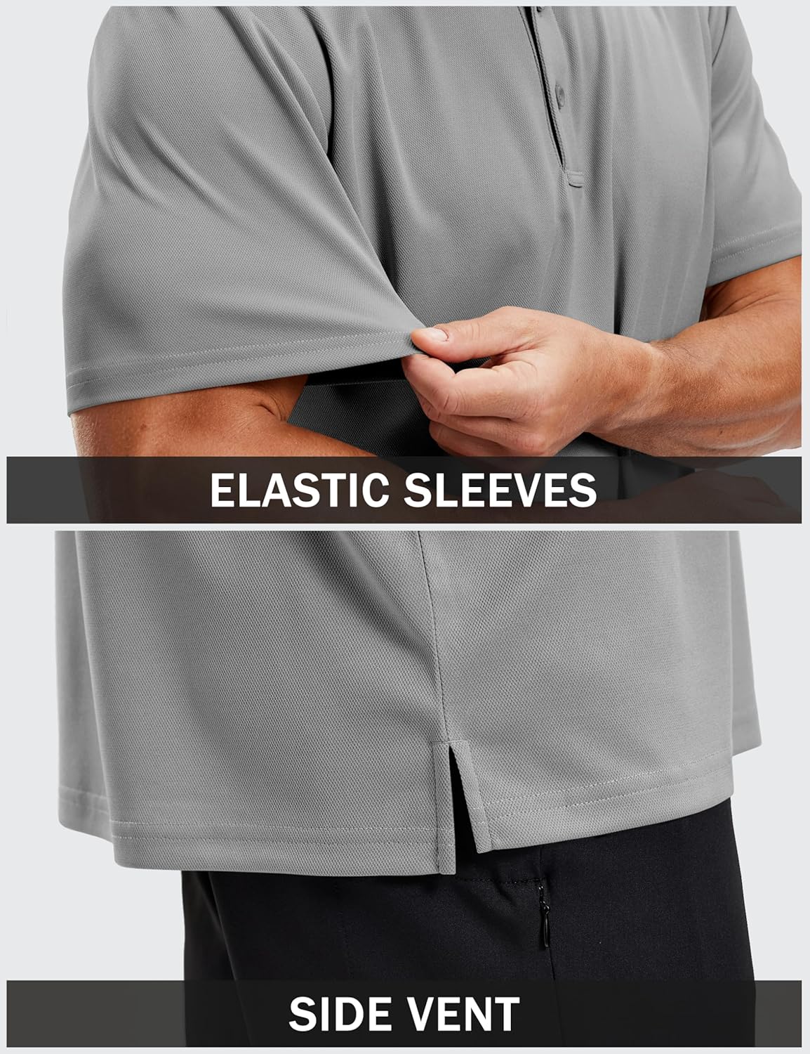 TACVASEN Mens Polo Shirts Short Sleeve Dry Fit Performance Breathable Golf Shirt with Collar Tennis Casual Business Work