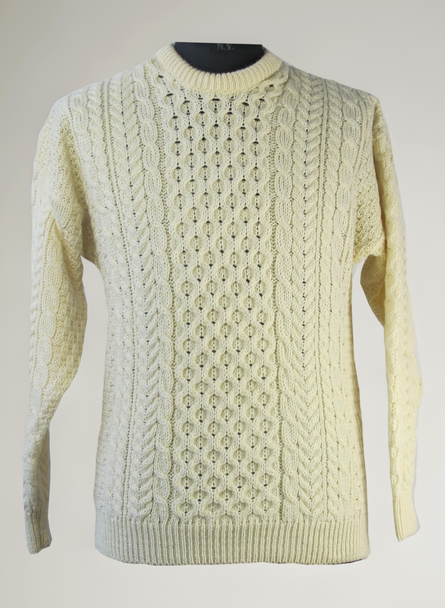 Aran Woollen Mills Carraig Donn Traditional Aran Sweater, XXL, Natural