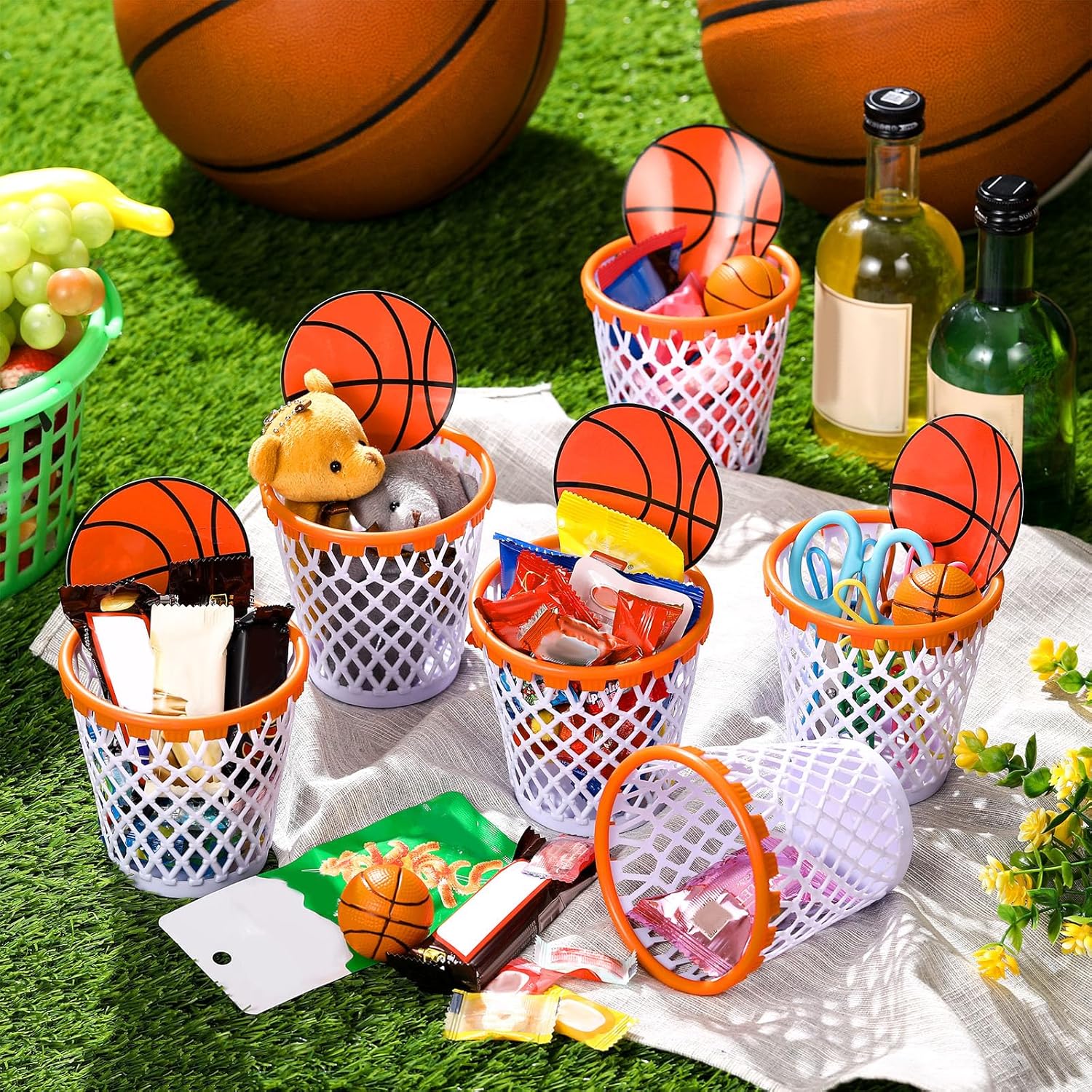10 Pcs 4.1x4.1x2.8 Inch Basketball Player Gift Basket Set Reusable Basketball Party Snack Cup with Basketball Backboards Basketball Hoop Cup Party Cup Supplies for Basketball Team Birthday Party