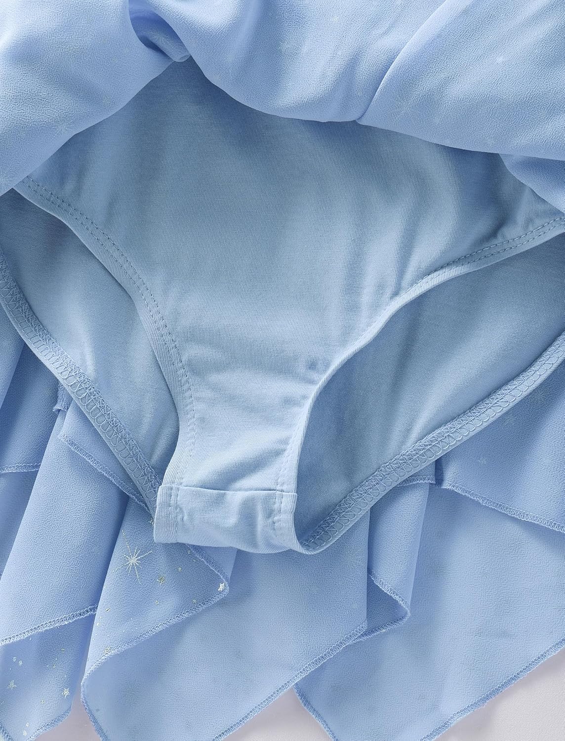 ODASDO Girls Ballet Leotard Toddler Kids Dancewear Short Sleeve Chiffon Handkerchief Ruffle Skirt Criss Cross Back Leotards - Image 5