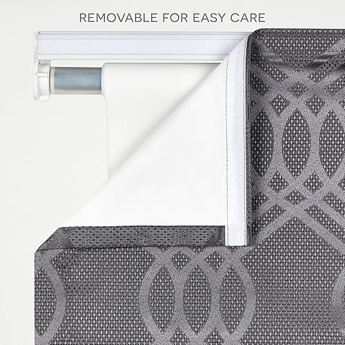 Miniatura 4 de Exclusive Home Prague Trellis - Persiana romana 100% de poliéster opaca, 23 x 64 pulgadas, color gris