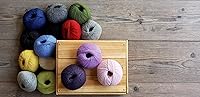 Vista 9 de Juego de 3 madejas de 100% lana de alpaca, peso DK, celestial, suave y perfecto para tejer y tejer a ganchillo (morado, DK)