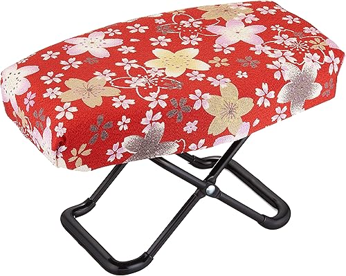 Miniatura 6 de Rei Rei Folding Chair, Portable, Standard Size, Arabesque Arabesque Pattern,Flor de cerezo,Moe Cherry Blossom,Polka Dots,Bundle:,Camelia,Ciruela