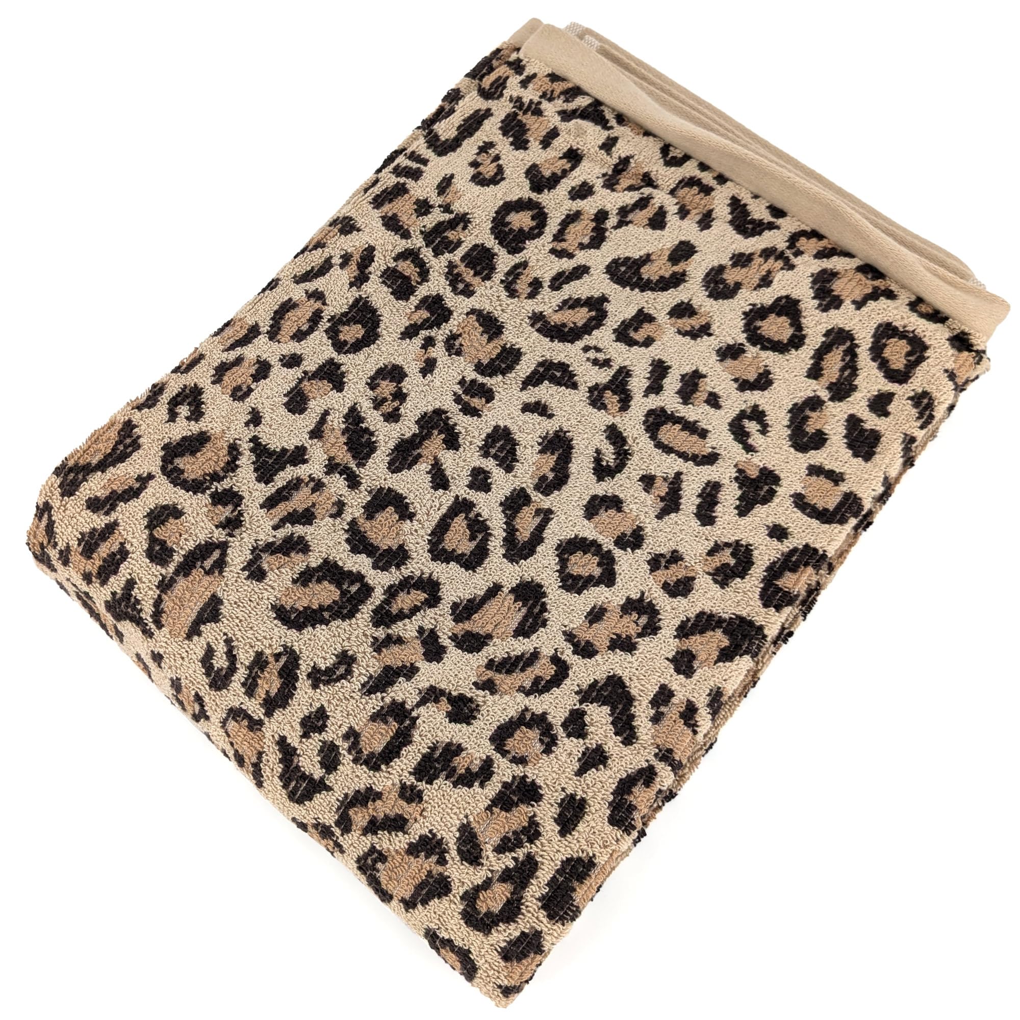 Linnea Drap de Bain 100x150 cm Pur Coton Collection Leopard Beige léopard