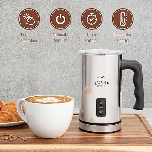 Miniatura 4 de Zulay - Espumador de leche y vaporizador 4 en 1 – Máquina de espuma caliente y fría, calentador de leche y mezcla de chocolate – Control automático