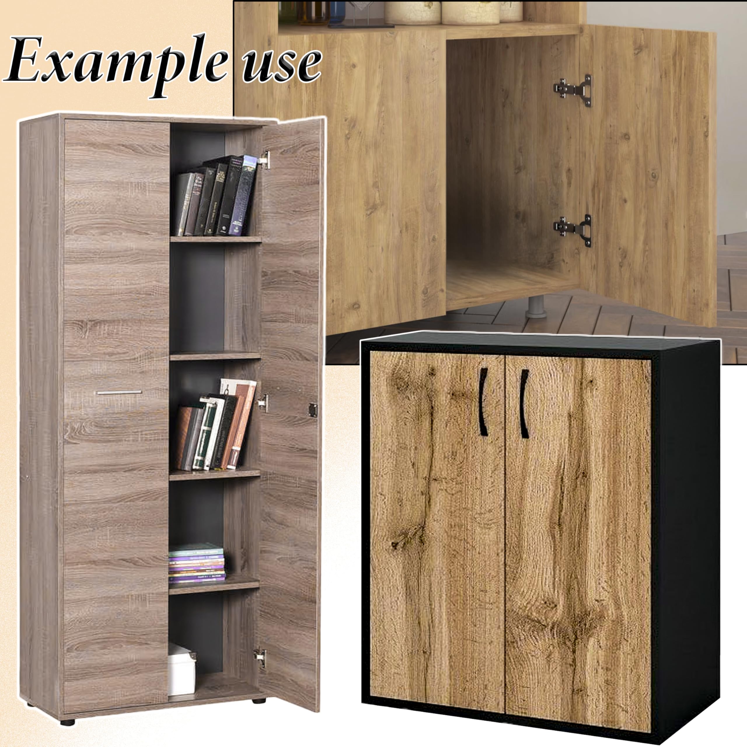 AERZETIX - Kit de 12 charnières invisibles à demi-recouvrement 110° avec gabarit de perçage Ø35 mm + foret à bois Ø35 mm + mèche à bois Ø 2.5 mm + 50 vis Ø3.5x16 et embout 1/4 PZ2