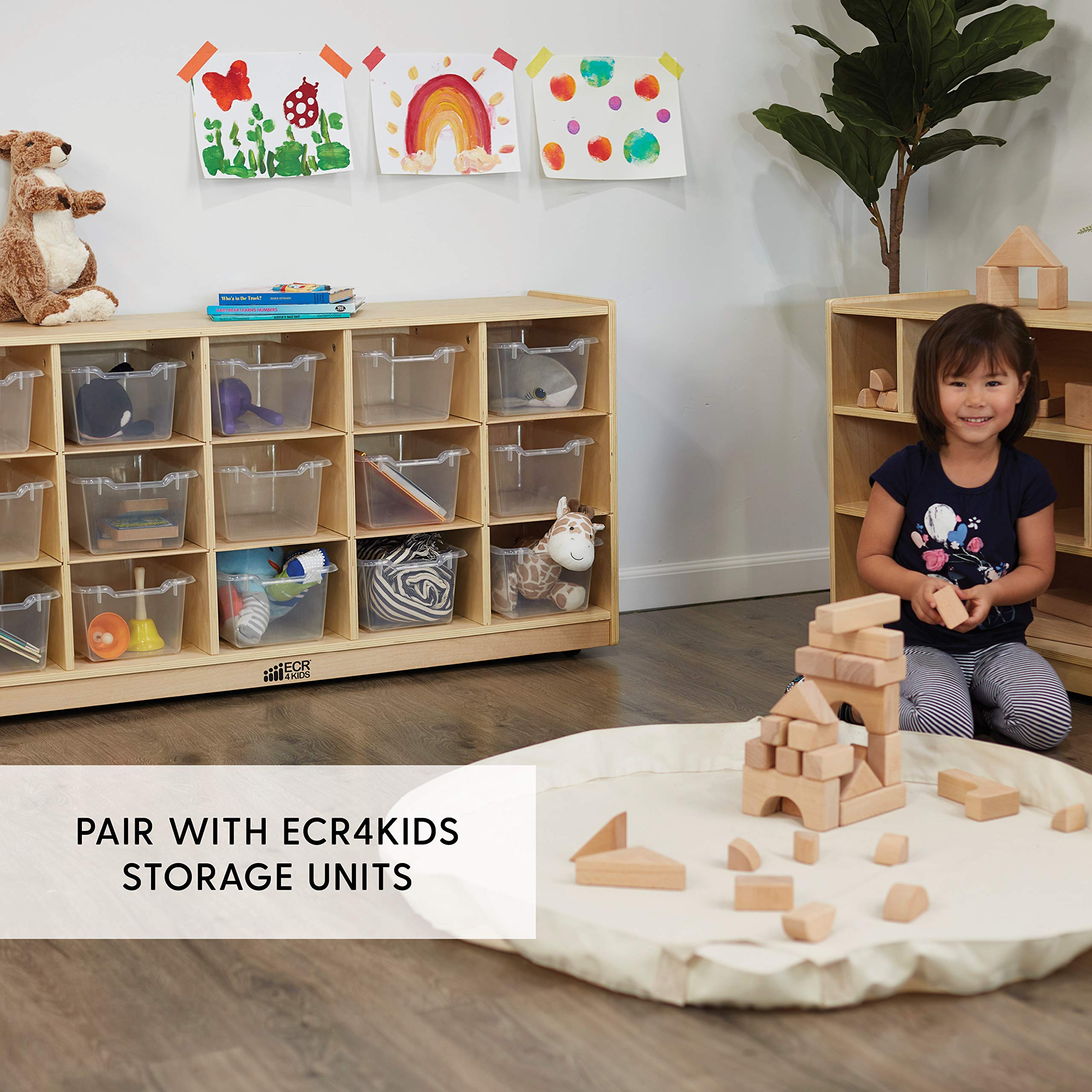 Buy ECR4Kids ScoopFront Storage Bins, EasytoGrip Design for