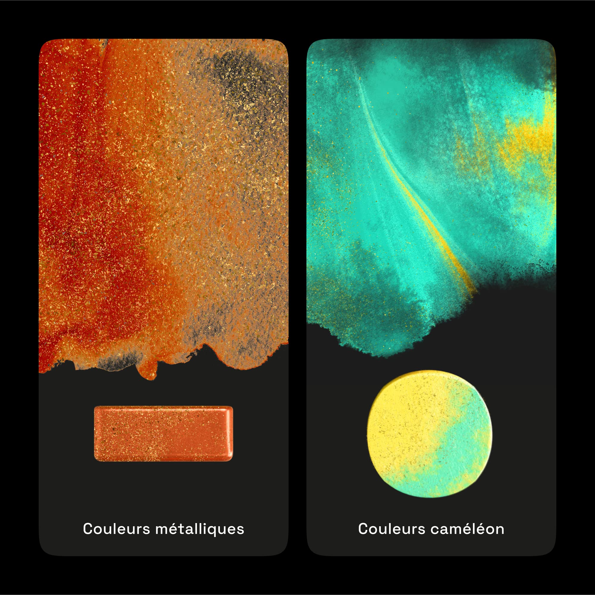 Artistro Palette de peinture18 Godets de 12 aquarelles métalliques irisées et 6 Couleurs caméléon. Kit Portable idéal pour Artistes ou Amateurs et Amoureux de la Peinture Aquarelle
