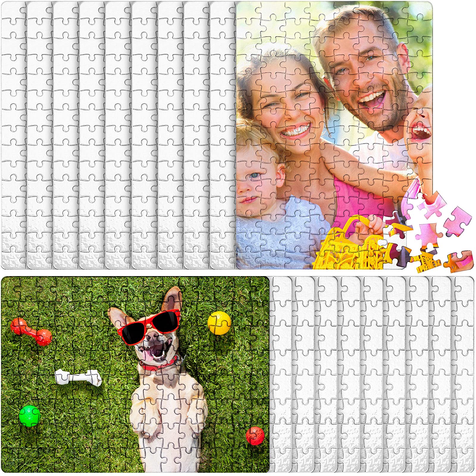 Buy 20 Sheets Blank Sublimation Jigsaw Puzzle Blank White Puzzle DIY