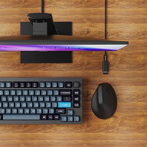 Miniatura 4 de Keychron Ratón Inalámbrico Ergonómico M5, 8000Hz Tri-Modo 2.4 GHzBluetooth 5.1Con Cable, Sensor PixArt 3950, 30000 DPI, Ergonómico Ligero con Botón