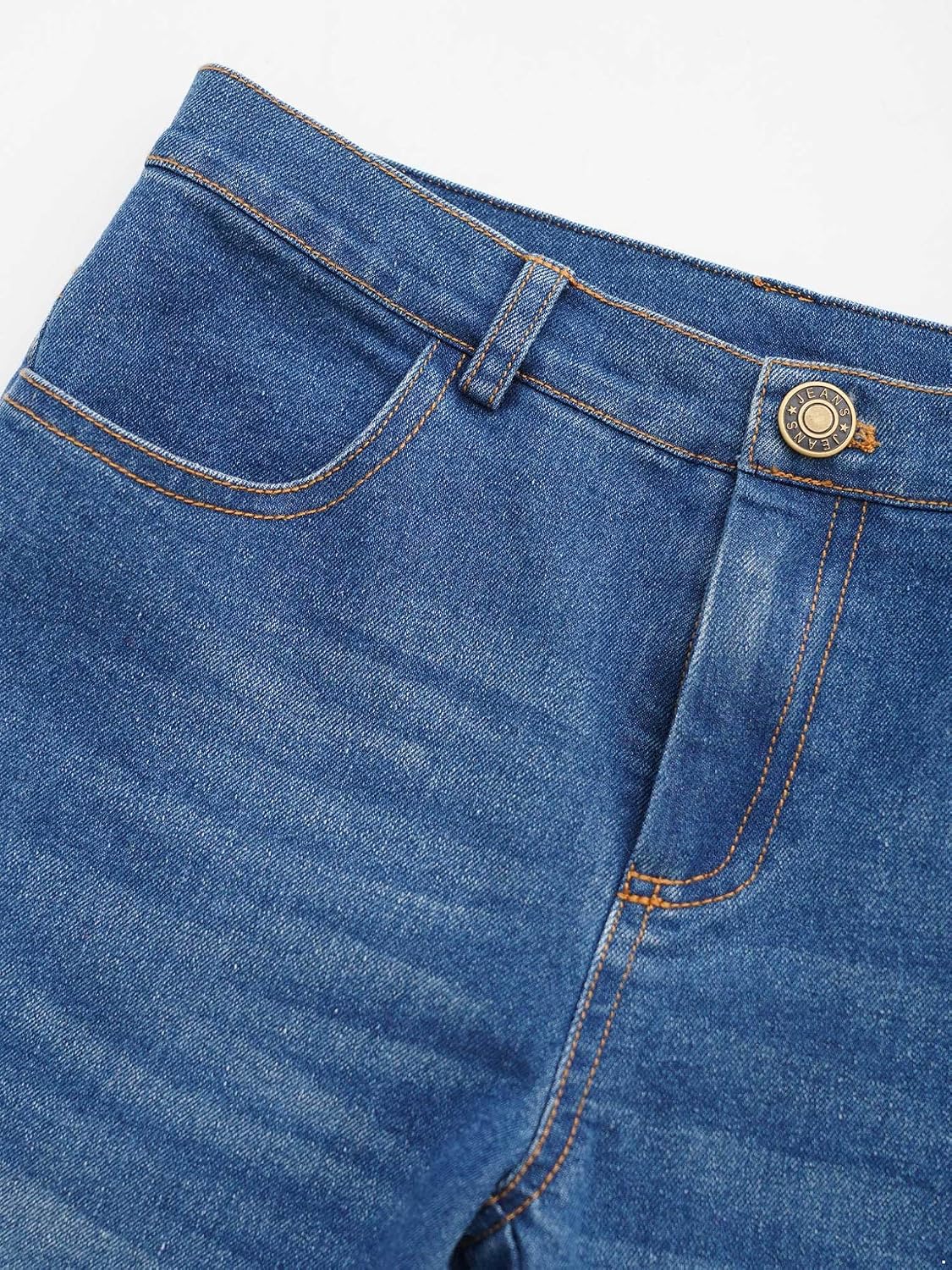 Kids Girls Elastic Waistband Flared Bell-Bottom Pants Ripped Jeans Spring Autumn Denim Long Pants