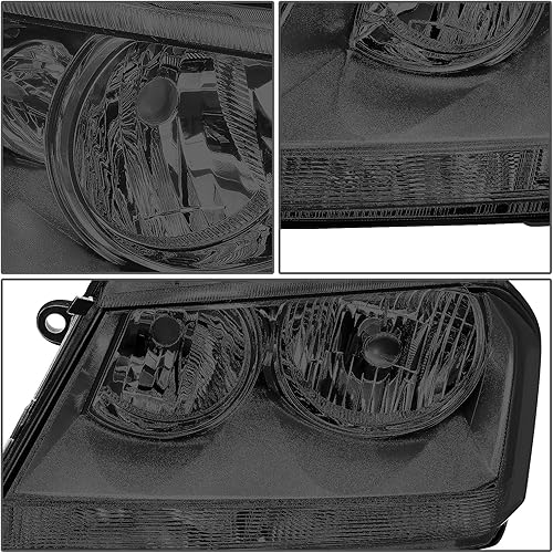 Miniatura 4 de DNA MOTORING HL-OH-DAVE08-SM-CL1 - Par de faros halógenos cromados ahumados transparentes compatibles con Avenger 2008-2014, lado izquierdo y derecho