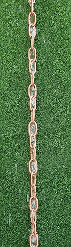 Vista 8 de KAM Home Large Link Pure Copper Traditional Rain Chain with Installation Kit 8.5 Foot