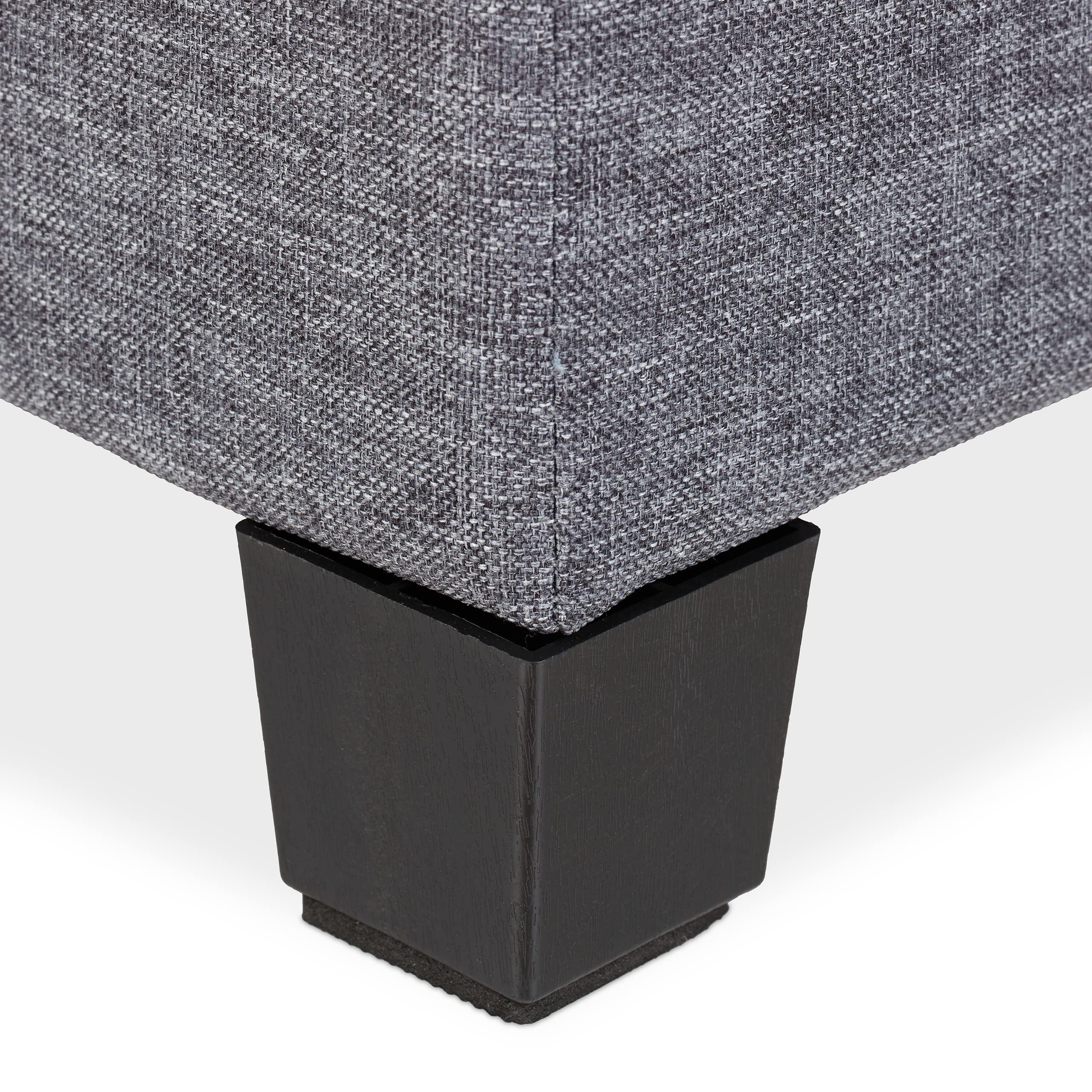 Relaxdays Taburete con Almacenaje, Reposapiés Sofá con Tapa, Asiento Acolchado, Tapizado, Cubo, 42 x 45 x 45 cm, Gris