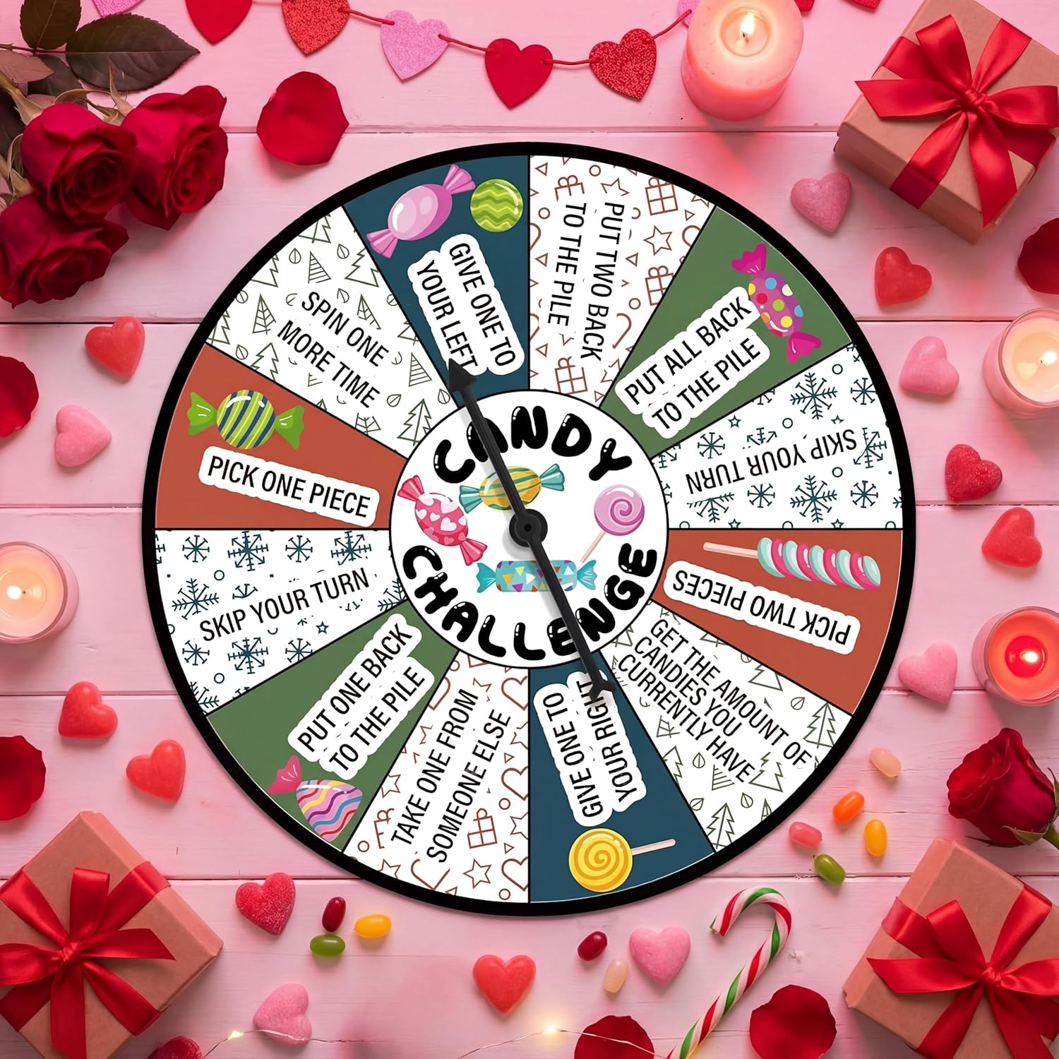 HyDren Candy Challenge Game Spinner Easter Party Supplies Winter Holiday Festival Game Gifts Spinner Wheel Exchange Easter Party Birthday Supplies School Groups Home for Boys Girls Teen