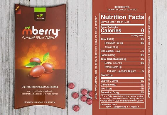 mberry Miracle Fruit Tablets, 10-Count (Pack of 2)