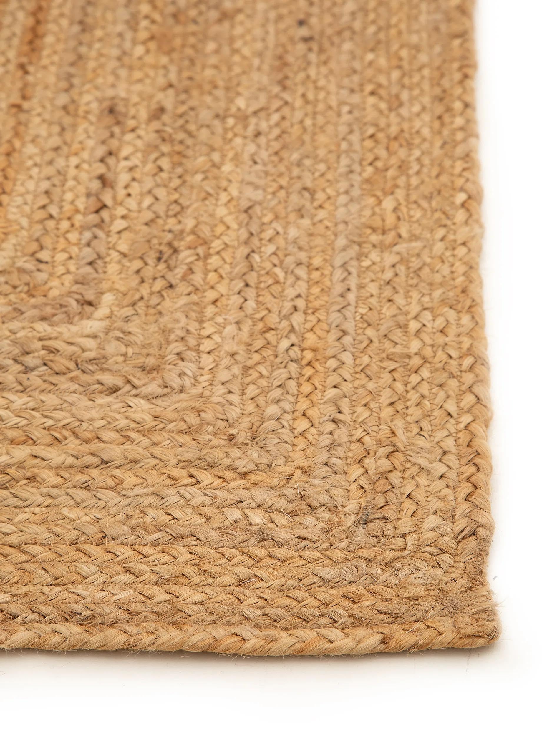 benuta Pure Jute Teppich Jutta - Natur 70x200 cm - Handgewebter Wohnzimmerteppich - Natürliches Boho Design - Für Fußbodenheizung geeignet