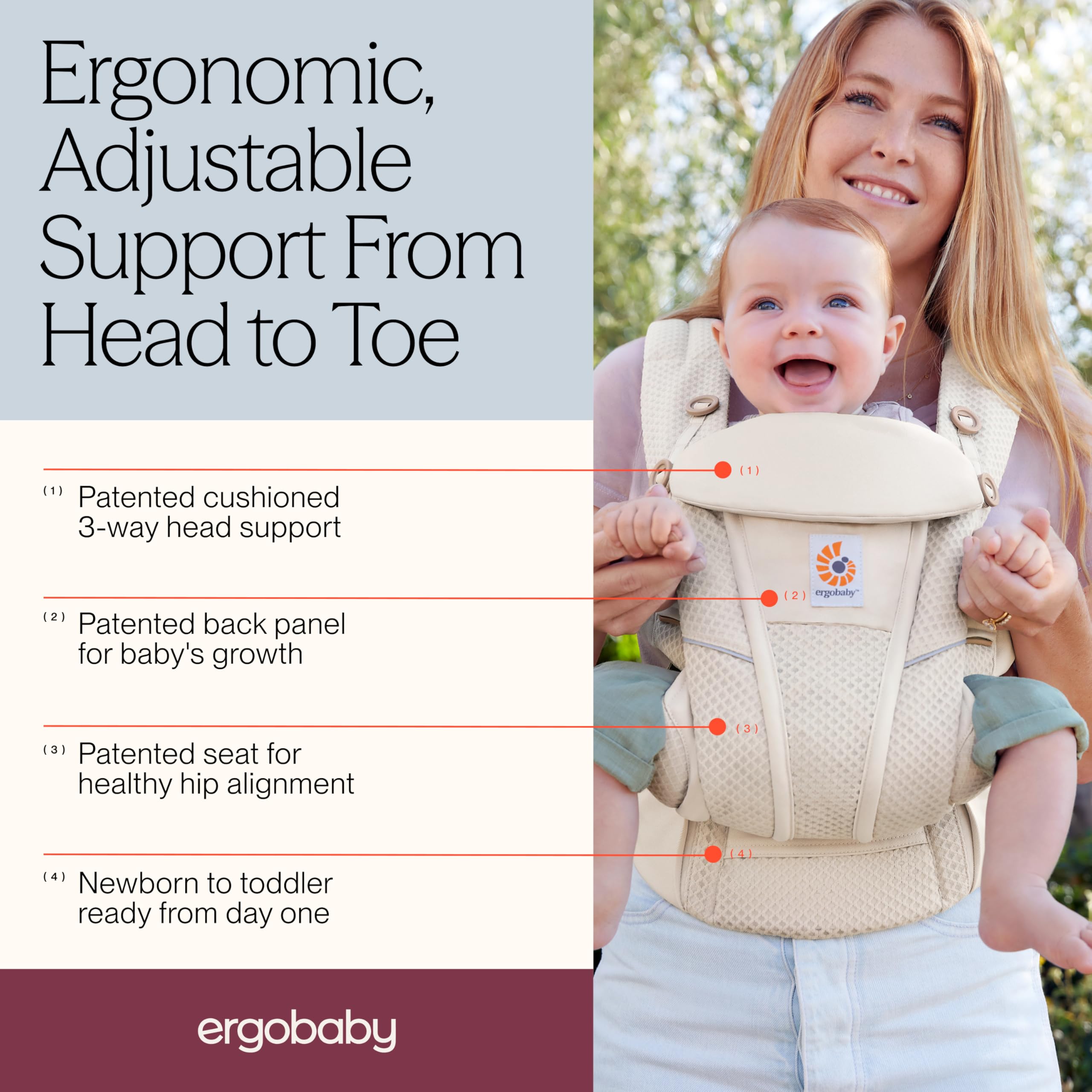 Ergobaby Omni Breeze Breathable Mesh Baby Carrier - Ergonomic